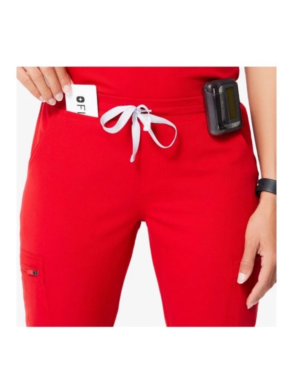 Figs women's Red Yola Skinny Scrub Pants Small - Picture 2 of 11